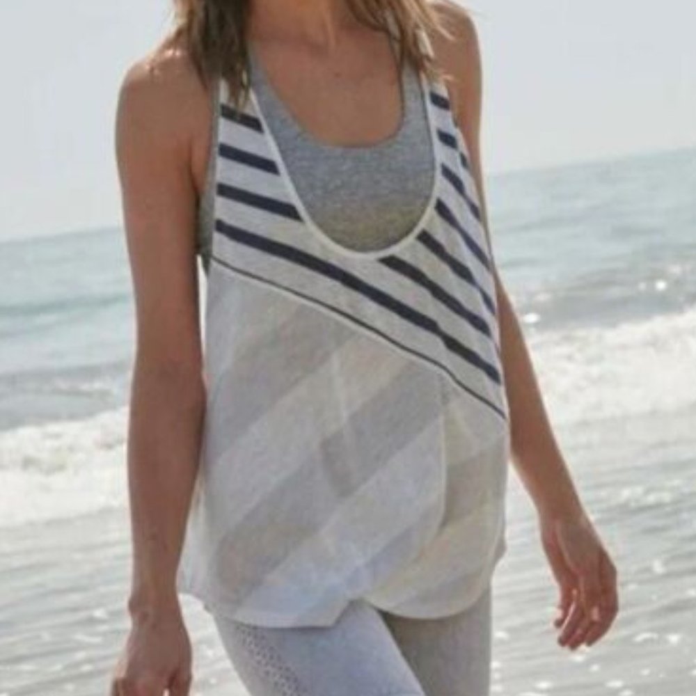 Free People Keep Rolling Tank Printed Ivory NWT Size Small